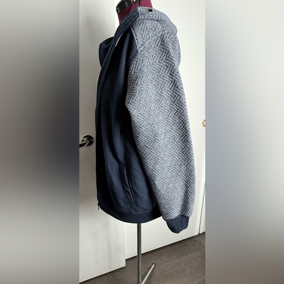 Navy and Gray Zip-Up Hoodie - Picture 4 of 6